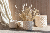 Flower Pot Ibiza Cement White Small - (18096)